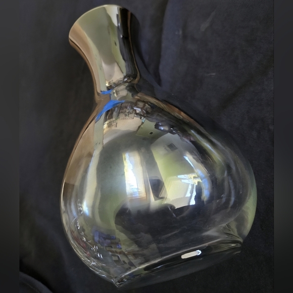 Hollywood Regency Vintage Silver Metallic Wine Set (Carafe, 6 Glasses & Caddy) - Picture 2 of 6